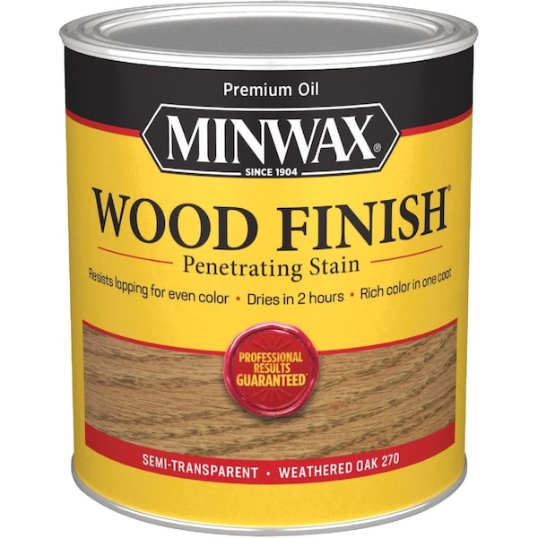 Minwax Wood Finish Penetrating Stain, Weathered Oak, 1 Qt. 700474444 - main